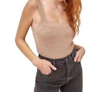 Reformation Yeta Cotton Sweater Tank, Sand, Medium